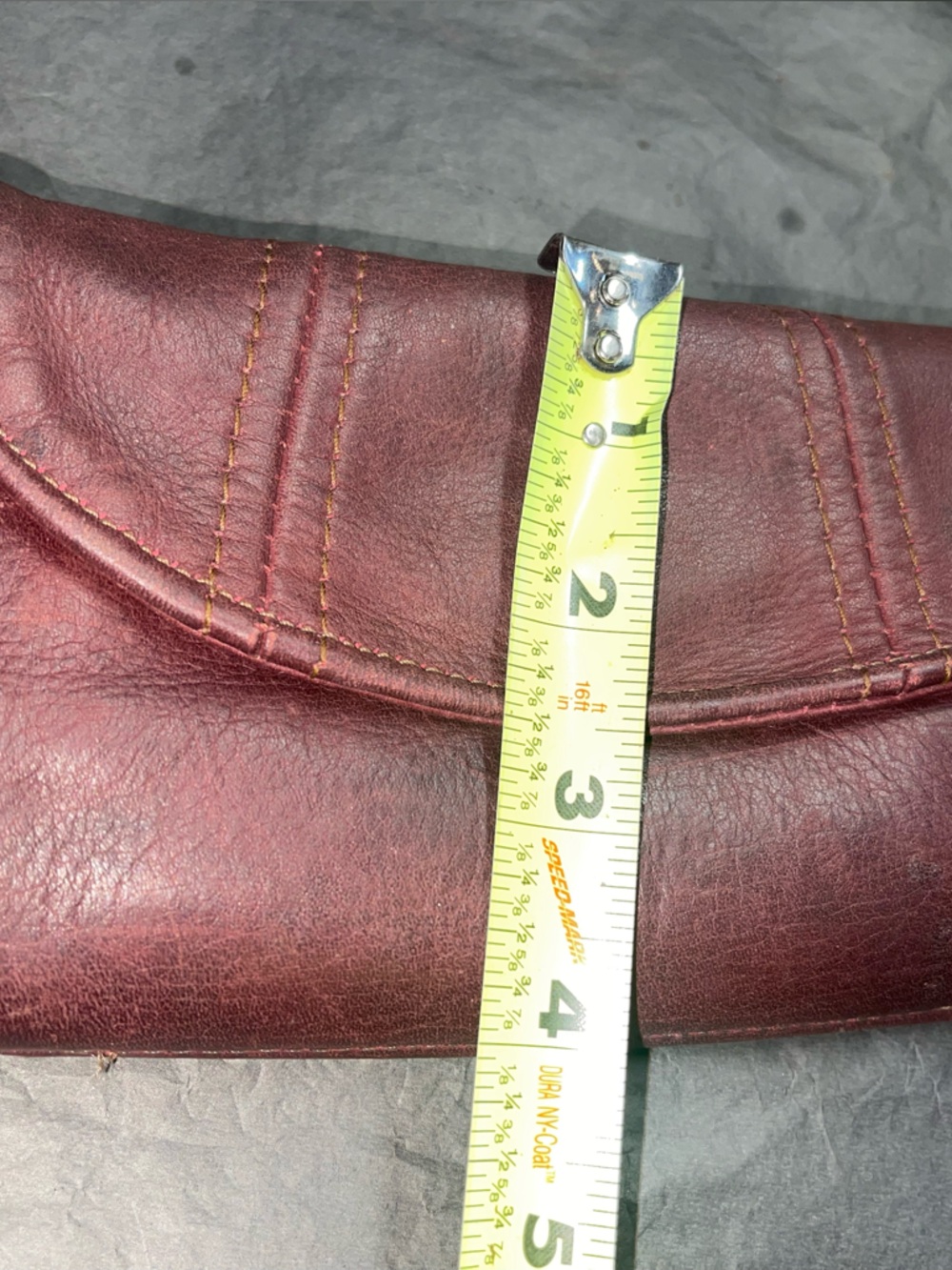Vintage Burgundy Genuine Soft Leather Clutch Wallet - Picture 7 of 8